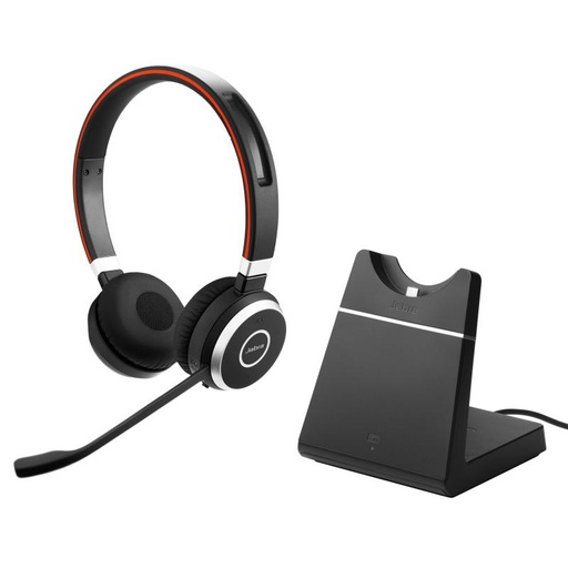 [NEU_00645] NEUF - Casque Jabra Evolve 65 Bluethooth et station de charge P/N 6599-833-399 - Noir