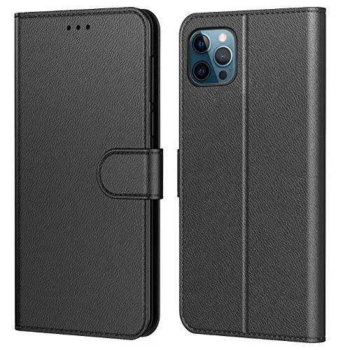 [NEU_00899] NEUF - Coque à Rabat iPhone 12/12 Pro - Noir